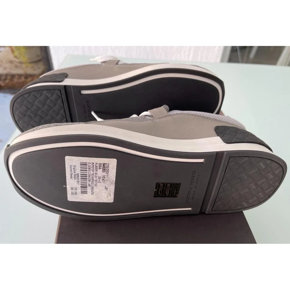 Bottega Veneta Gray Nylon & Leather‎ Men's Sneaker Shoe, Eur 39.5 (Model 548353)